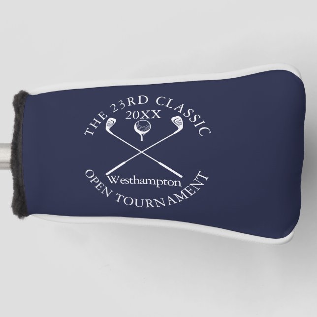 Golf Tournament Classic Event Navy Blue Headcover (Vorderseite)