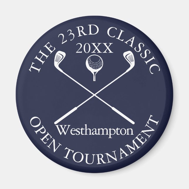 Golf Tournament Classic Event Navy Blue Magnet (Vorne)
