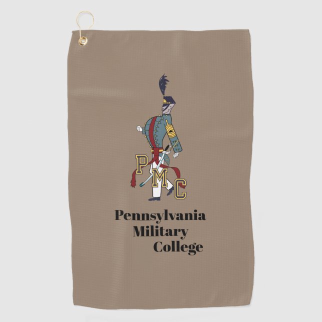 * GOLF TOWEL (braun) mit PMC-Logo Golfhandtuch (Vorderseite)