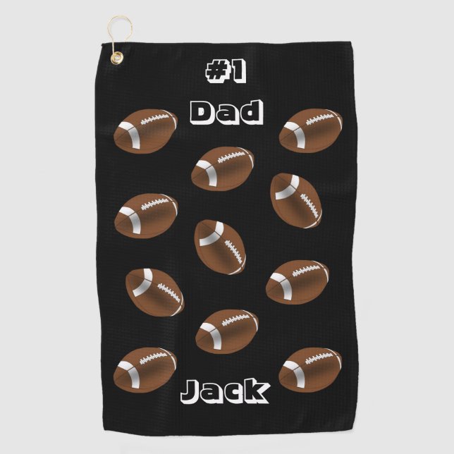 Golf Towel Football #1 Vater Golfhandtuch (Vorderseite)