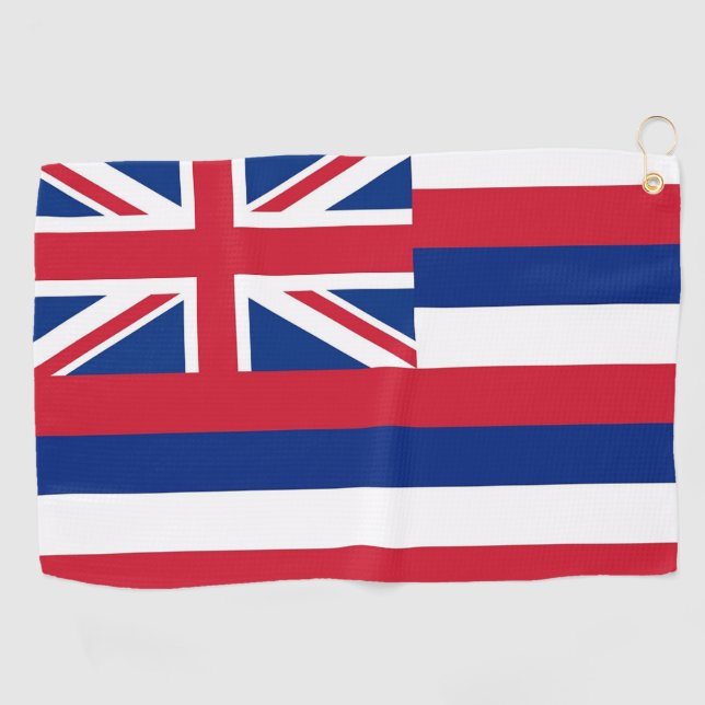 Golf Towel mit Fahne Hawaii, USA Golfhandtuch (Horizontal)