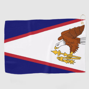 Golf Towel mit Fahne von American Samoa, USA Golfhandtuch