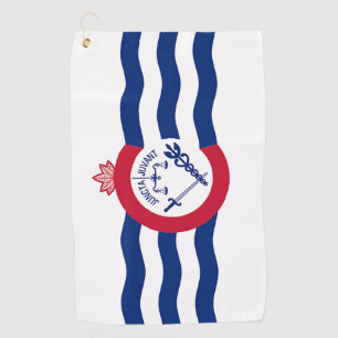 Golf Towel mit Fahne von Cincinnati City, USA Golfhandtuch