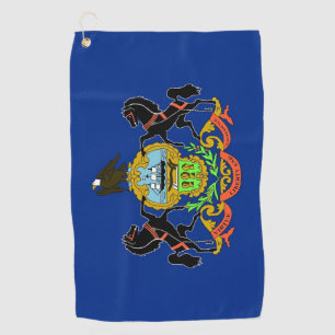 Golf Towel mit Fahne von Pennsylvania, USA Golfhandtuch