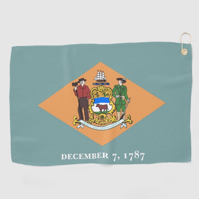 Golf Towel mit Flagge von Delaware, USA Golfhandtuch (Horizontal)
