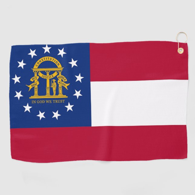 Golf Towel mit Flagge von Georgia, USA Golfhandtuch (Horizontal)