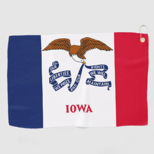 Golf Towel mit Flagge von Iowa, USA Golfhandtuch