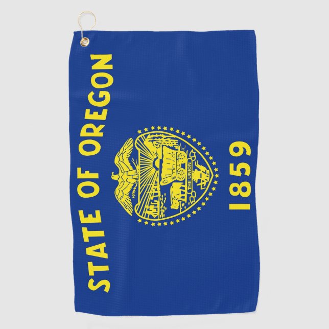 Golf Towel mit Flagge von Oregon, USA Golfhandtuch (Vorderseite)