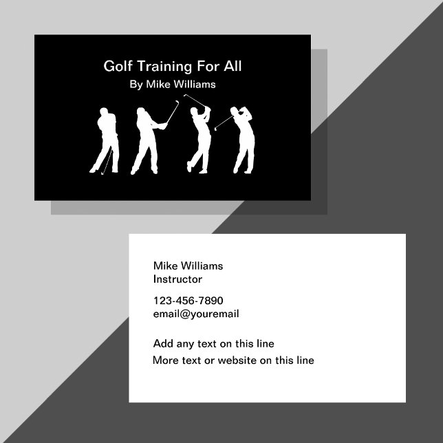 Golf Training Instructor Business Cards Visitenkarte (Von Creator hochgeladen)