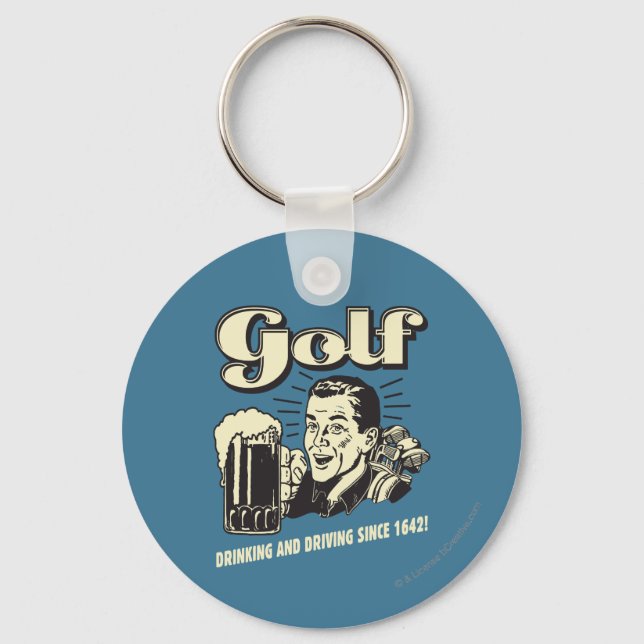 Golf: Trinken & Autofahren seit 1642 Schlüsselanhänger (Vorderseite)