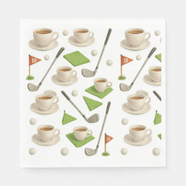 Golf Tron und Kaffee mit Fahne Serviette