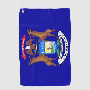 Golf-Tuch mit Flagge von Michigan Golfhandtuch