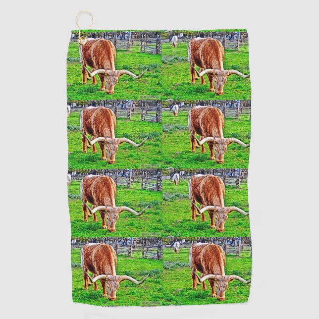 Golf-Tuch Texas Longhorn Golfhandtuch (Vorderseite)