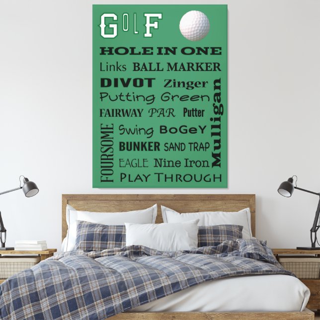 GOLF-Typografie Leinwanddruck (Insitu (Schlafzimmer))
