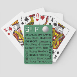 GOLF Typografie-Loch in einem Spielkarten