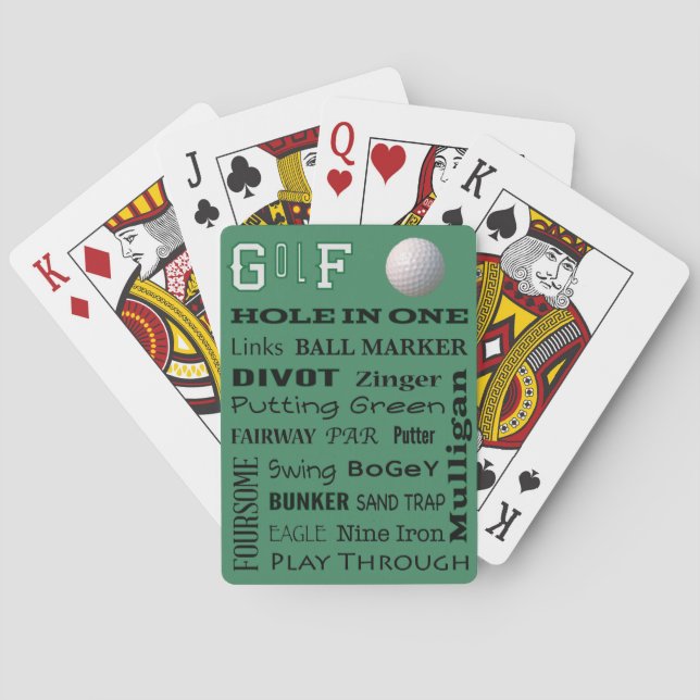 GOLF Typografie-Loch in einem Spielkarten (Rückseite)