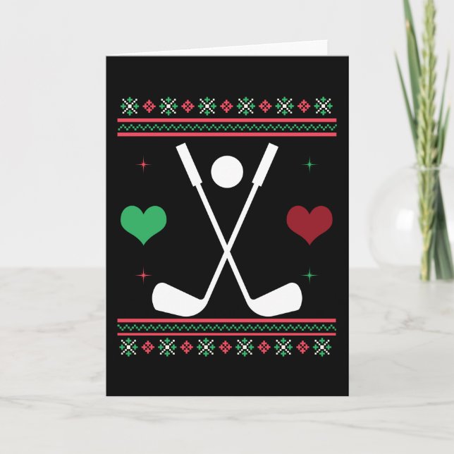 Golf Ugly Christmas Sweater Golfers Xmas Karte (Vorderseite)
