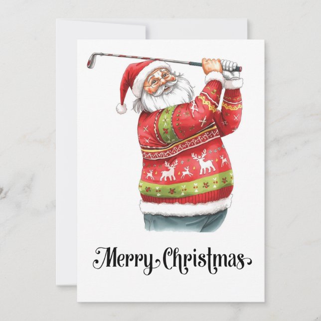 Golf Ugly Sweater Thema für Golfer Weihnachten (Vorderseite)