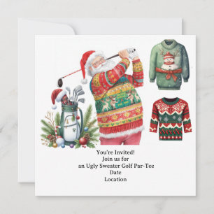 Golf Ugly Sweater Weihnachtskarte Party Einladung