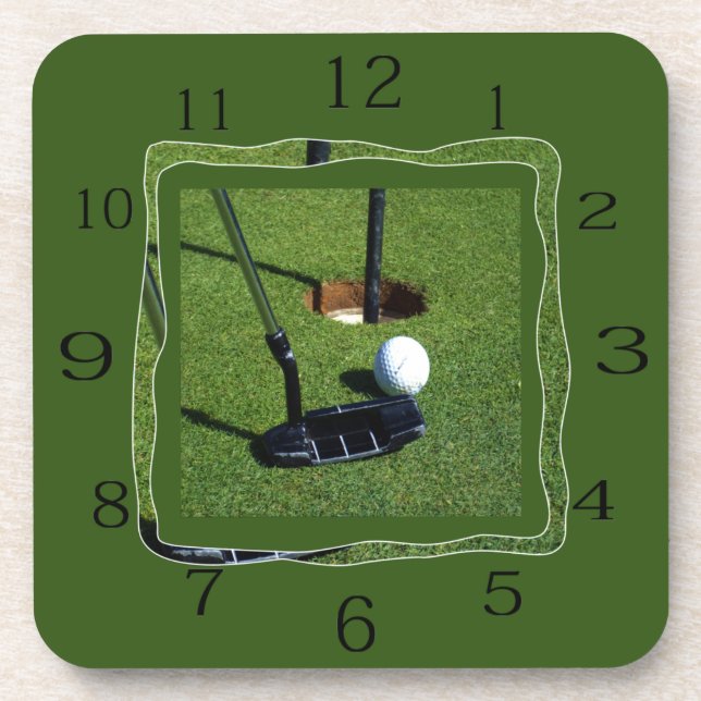 Golf-Uhr, Getränkeuntersetzer (Vorderseite)