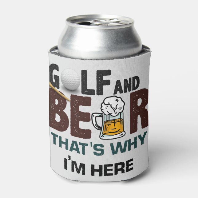 Golf und Bier deshalb bin ich hier Dosenkühler (Kanne Vorderseite)