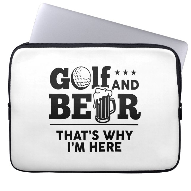 Golf und Bier Deshalb bin ich hier Laptopschutzhülle (Vorderseite)