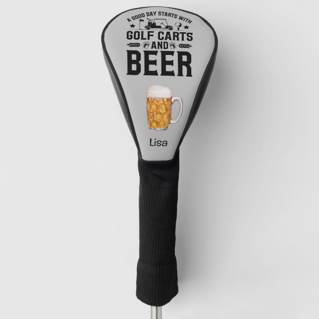 Golf und Bier für Golfer Golf Headcover (Vorderseite)