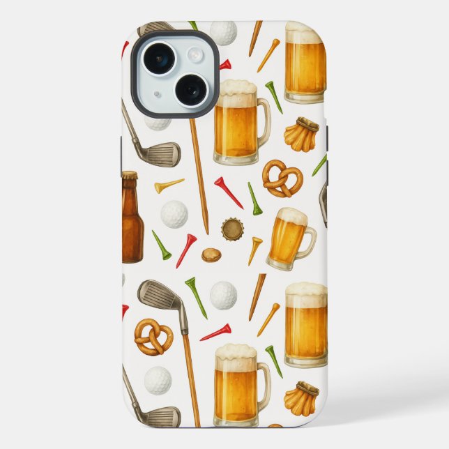 Golf und Bier für Golfer  iPhone 15 Plus Hülle (Rückseite)