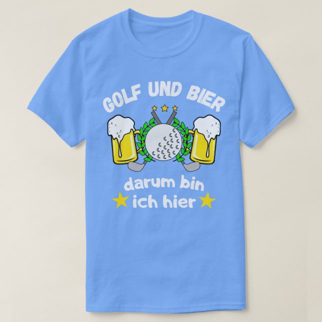Golf und Bier Lustige Golfspieler Wellness-Center T-Shirt (Design vorne)