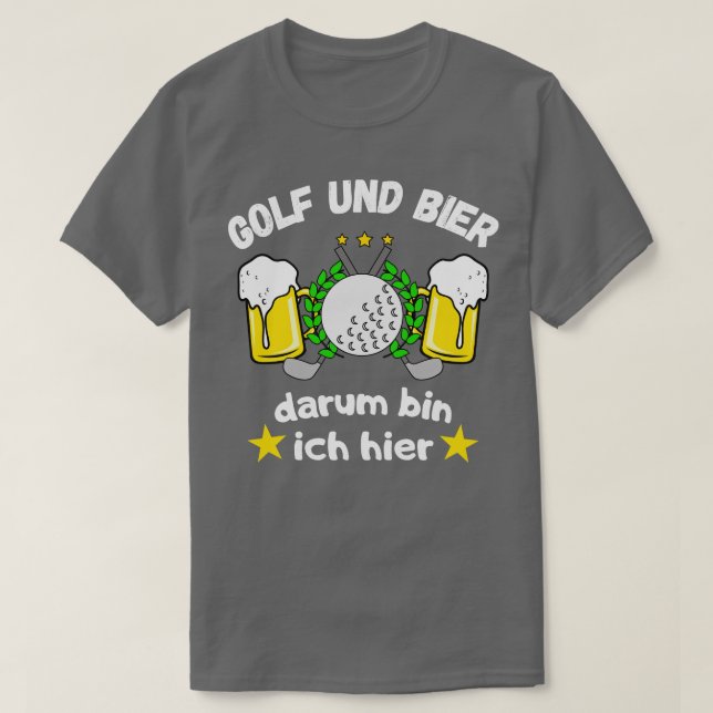 Golf und Bier Lustige Golfspieler Wellness-Center T-Shirt (Design vorne)