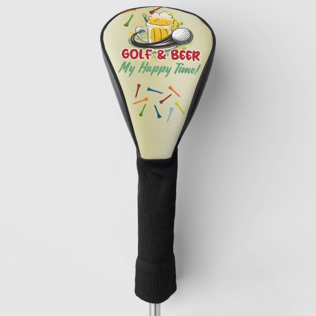 Golf und Bier Meine glückliche Zeit für Golfer Headcover (Vorderseite)