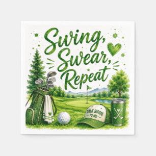 Golf und Kichern Lustige Golf-Wasserfarben-Serviet Serviette
