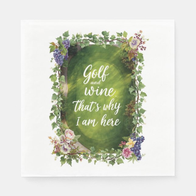 Golf und Party für Golfer Serviette (Vorderseite)