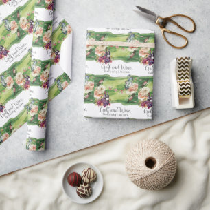 Golf und Wein für Golfer auf dem Golfplatz Geschenkpapier