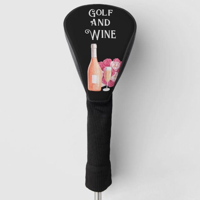 Golf und Wein für Golfspieler Headcover (Vorderseite)