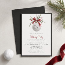 Golf Urlaub Weihnachtsfeier Wasserfarbe Initial