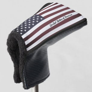 Golf USA & American Flag /Staaten Golf Clubs Cover Golf Headcover