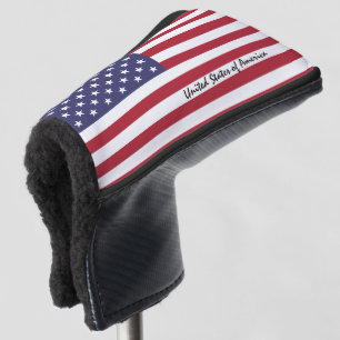 Golf USA & American Flag /Staaten Golf Clubs Cover Headcover