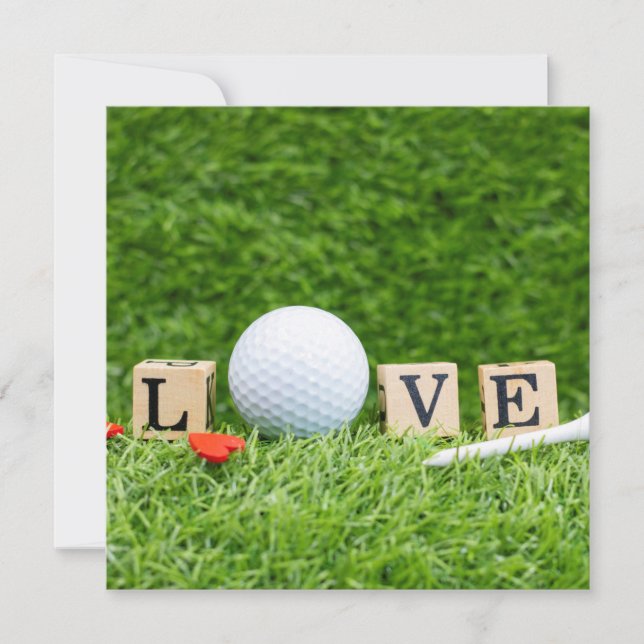 Golf Valentine Day Ball mit Liebe Holz Word (Vorderseite)
