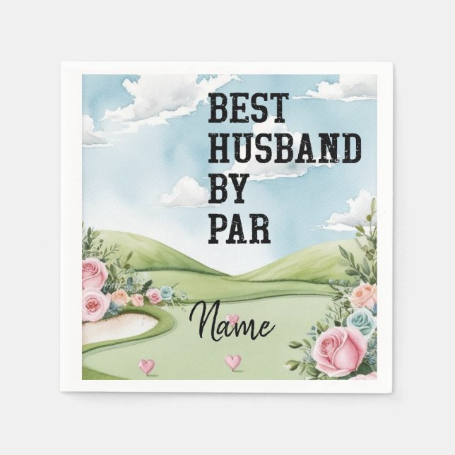 Golf Valentine's zu Golfer mit Liebe Sie Ehemann Serviette (Vorderseite)