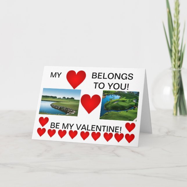 GOLF-VALENTINSGRUSS-KARTE FEIERTAGSKARTE (Vorderseite)
