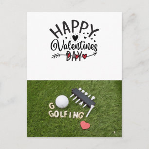 Golf Valentinstag mit Golfbälle für Golfer Postkarte