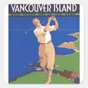 Golf Vancouver Island Kanada Quadratischer Aufkleber