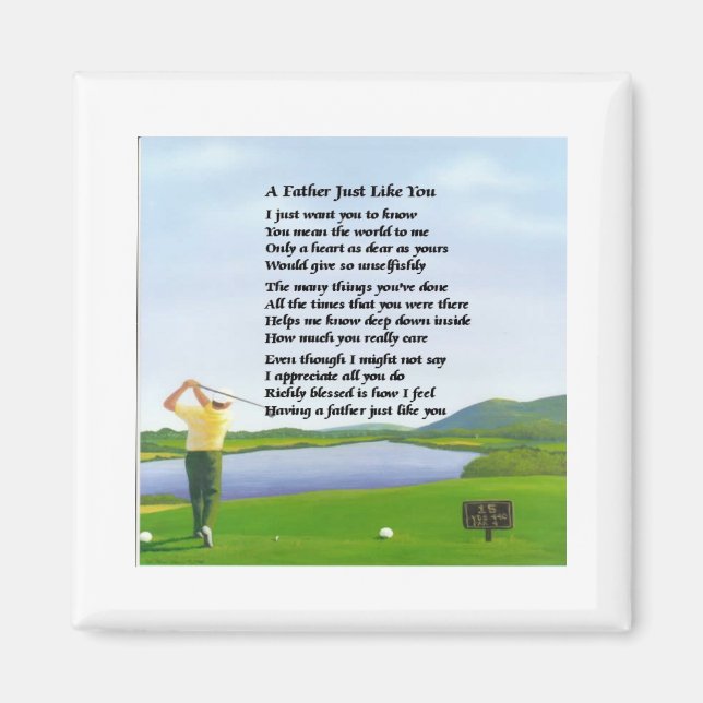 Golf - Vater Gedicht Magnet (Vorne)