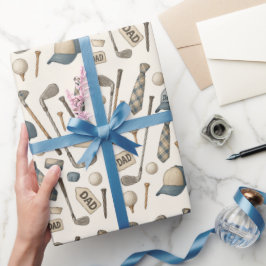 Golf Vater mit Golf-Ausrüstung mit Fahne für Golfe Geschenkpapier