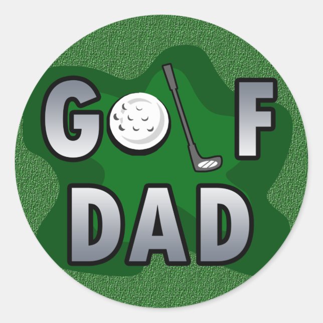 Golf Vater Runder Aufkleber (Vorderseite)