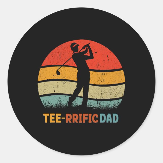Golf Vater Vater's Day Golfing Retro 70er Golfer T Runder Aufkleber (Vorderseite)