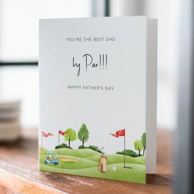 Golf Vater's Day Card Bester Vater nach Par Ankündigung (Von Creator hochgeladen)