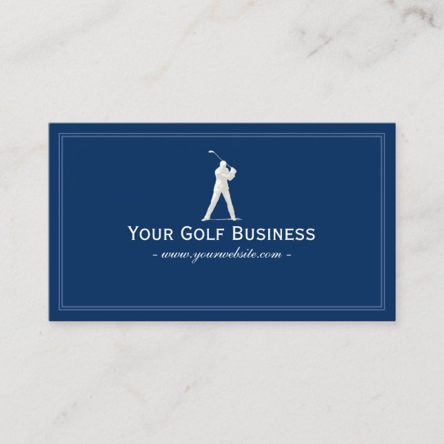Golf-Verein-Marine-Blau-schlichtes einfaches Visitenkarte (Vorderseite)