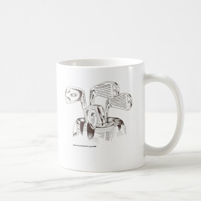 Golf-Vereine in Schwarzem u. im Weiß (Tasse) Kaffeetasse (Rechts)